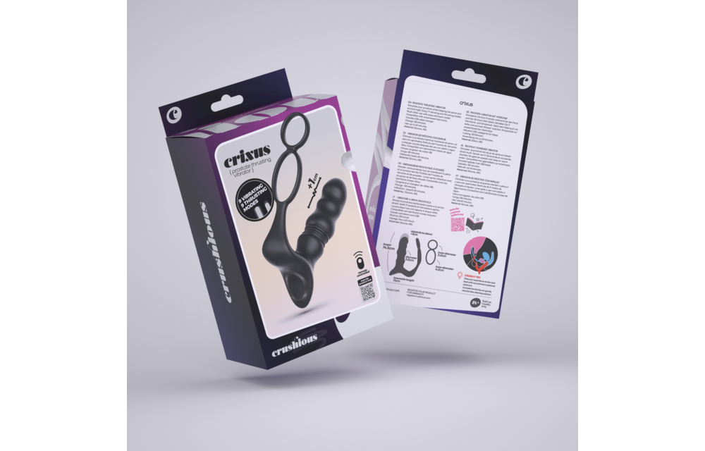 Crixus Vibrierender Prostatastimulator mit Cockring – Schwarz