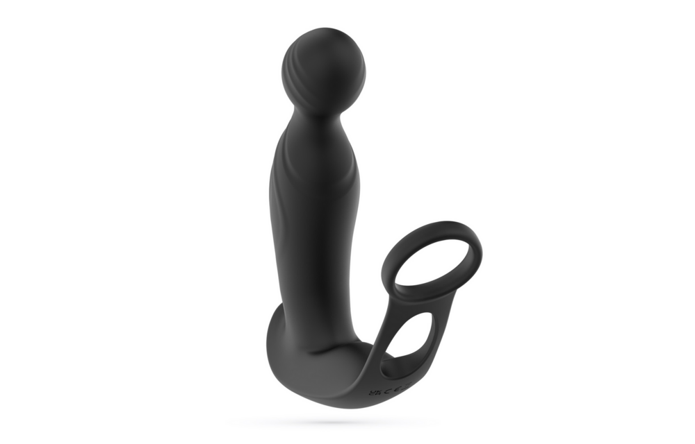 Flamma - Vibrating Prostate Massager with Ball Strap and Cockring - Black