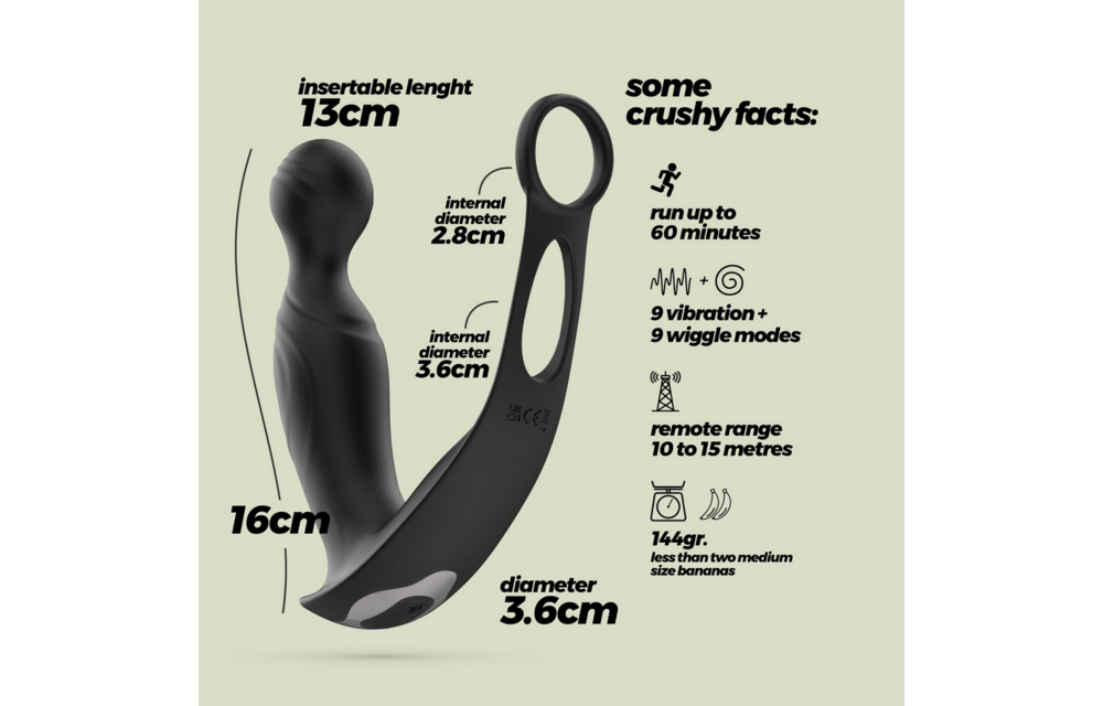 Flamma Prostate Stimulator with Cock Ring & Remote Control