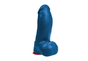 ✊Fuck & Fist Thor L – Realistischer gebogener Dildo mit Hoden – 7,1 / 18 cm – Blau
