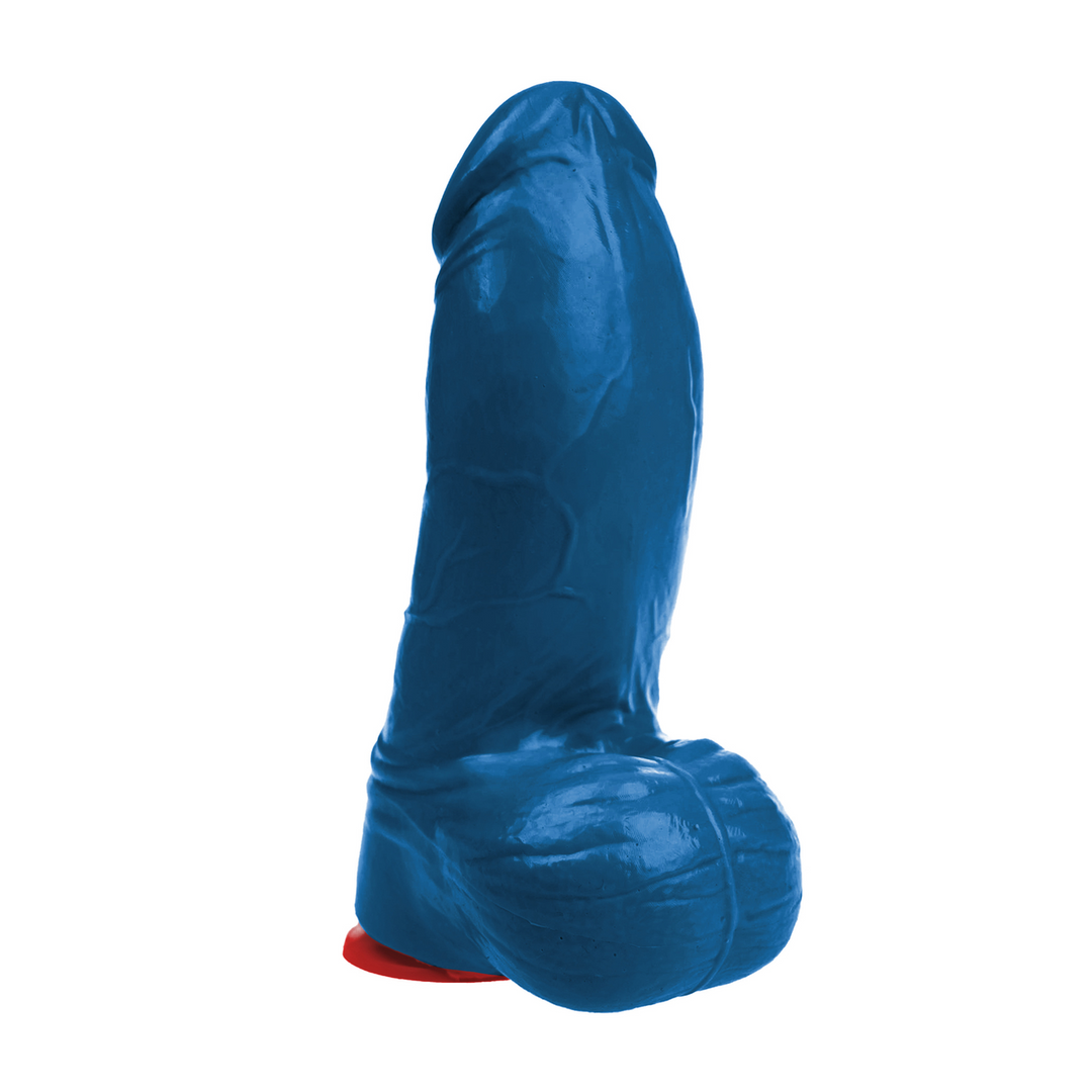 ✊Fuck & Fist Thor L - Realistic Curved Dildo with Balls - 7.1 / 18 cm - Blue