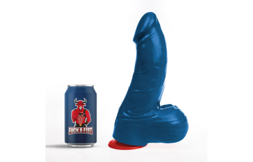 Thor L - Realistischer gebogener Dildo mit Balls - 7,1 / 18 cm - Blau