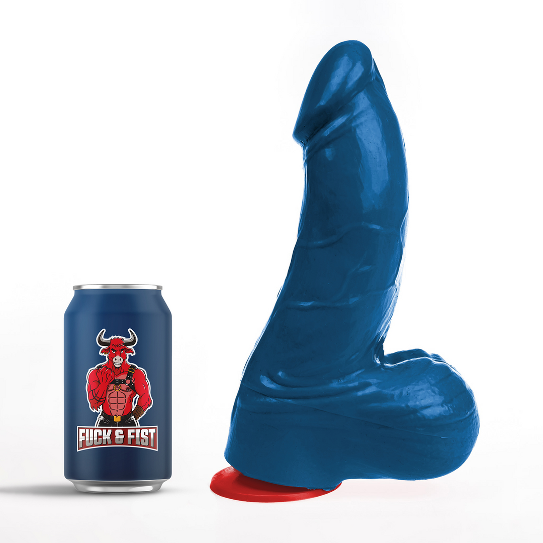 Thor L - Realistic Curved Dildo with Balls - 7.1 / 18 cm - Blue