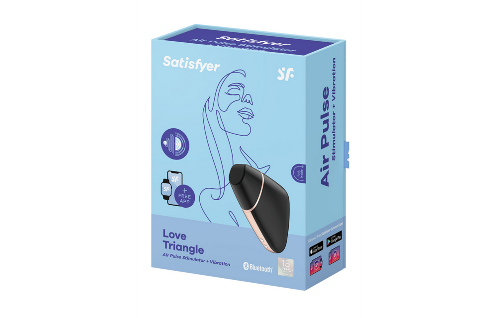 Love Triangle - Luchtpulserende Stimulator en Vibratie - Zwart