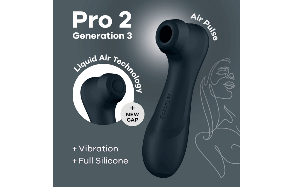 Pro 2 Gen 3 Dubbele Luchtpuls Vibrator - Satisfyer Zwart