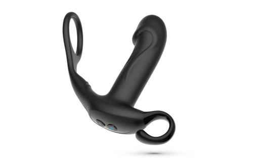 Magoo - Vibrations- und Stoßprostata-Massager mit Cockring und Fernbedienung - Schwarz