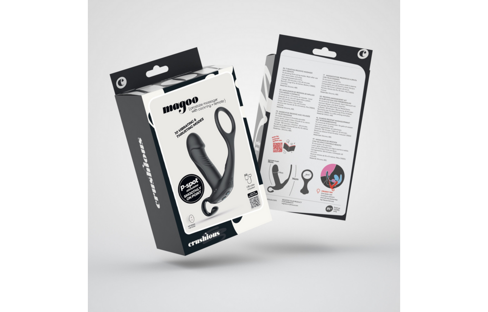 Magoo - Vibrating and Thrusting Prostate Massager with Cockring and Remote Control - Black