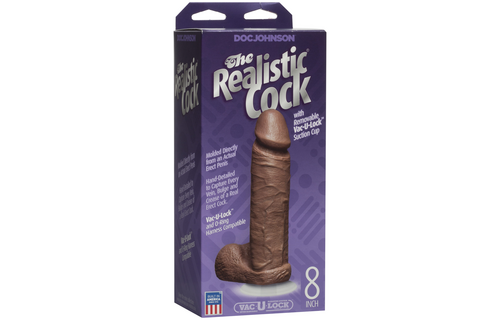 Realistischer Penis mit Hoden 20,6 cm – Vac-U-Lock-Saugnapf