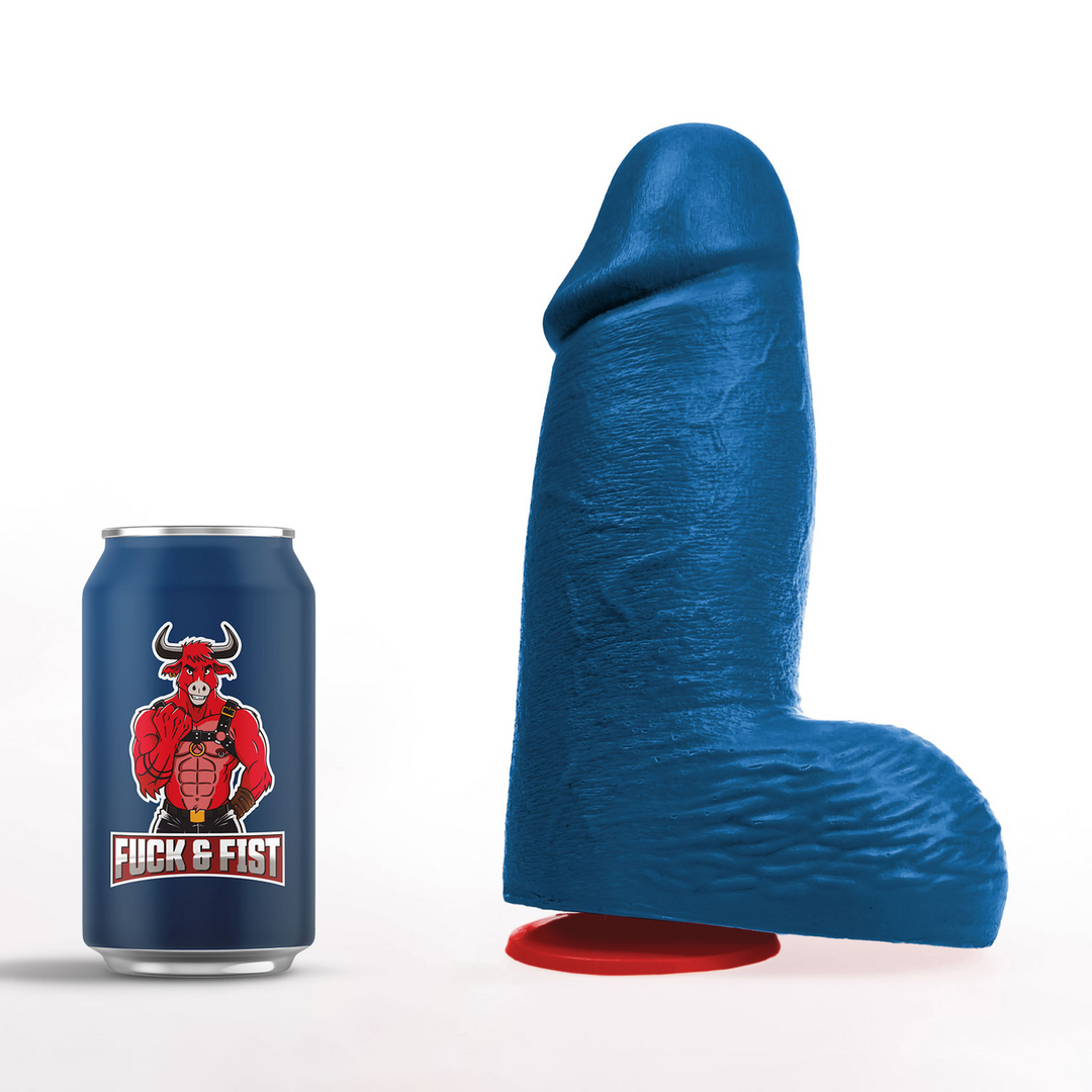 ✊Fuck & Fist Dagr L – Realistischer dicker Dildo mit Hoden – 17 cm – Blau