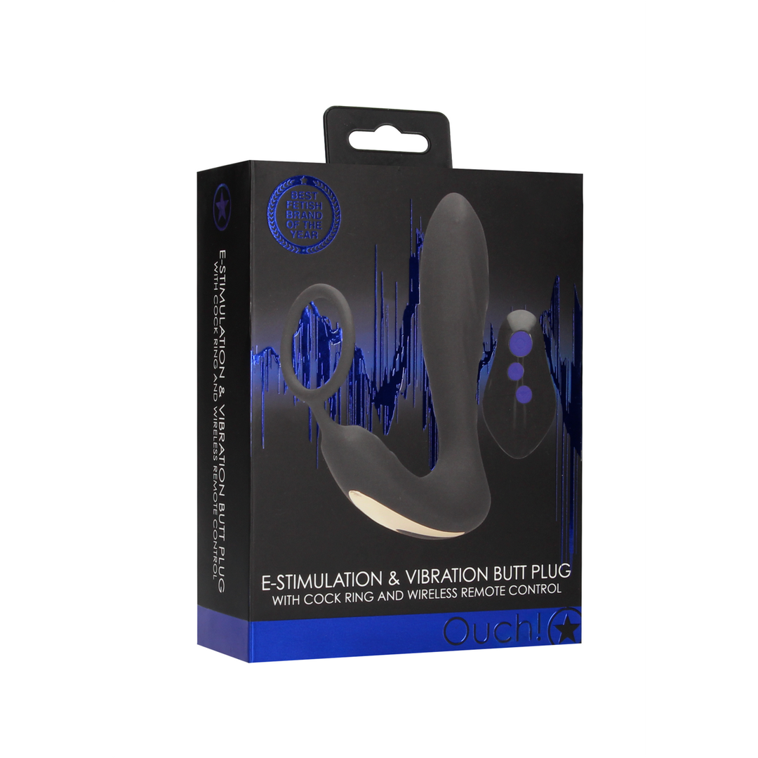 E-Stim Vibrierender Butt Plug Cockring 14,5 cm – Intensive Empfindungen