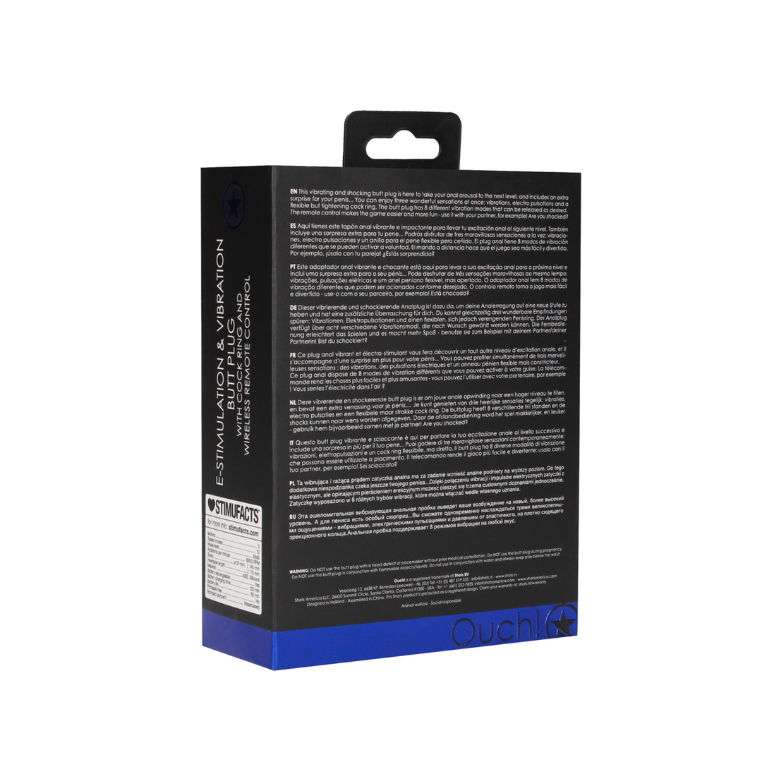 E-Stim Vibrating Butt Plug Cock Ring 14.5 cm – Intense Sensations