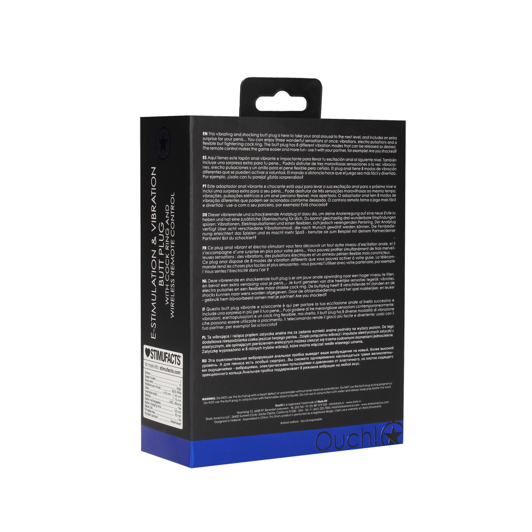 E-Stim Vibrerende Butt Plug Cockring 14,5 cm – Intense Sensaties