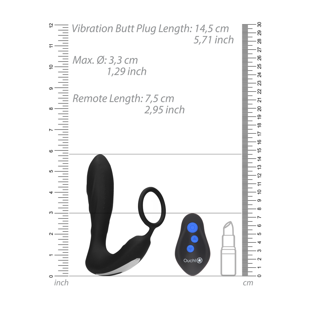 E-stim Vibrating Butt Plug Cockring