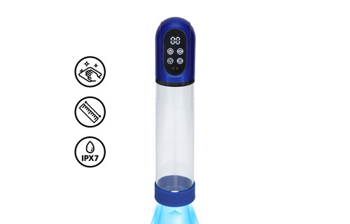 Engage - Automatic Waterproof Penis Pump and Masturbator - Metallic Blue