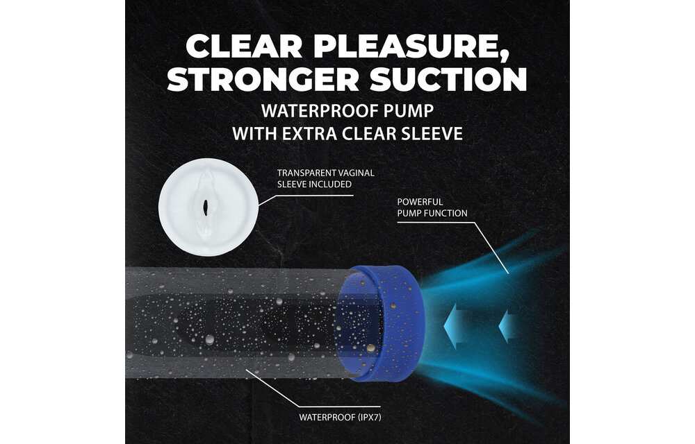 Engage Automatische Waterdichte Penispomp – Metallic Blauw