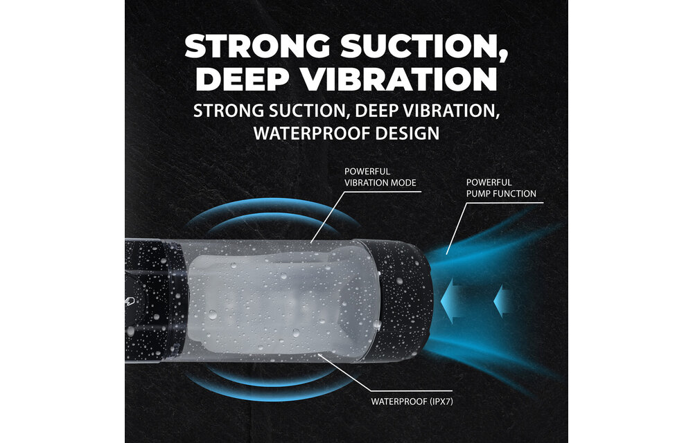 TechnoThrust Automatische Masturbatorpumpe Schwarz – Leistungsstark & Wasserdicht