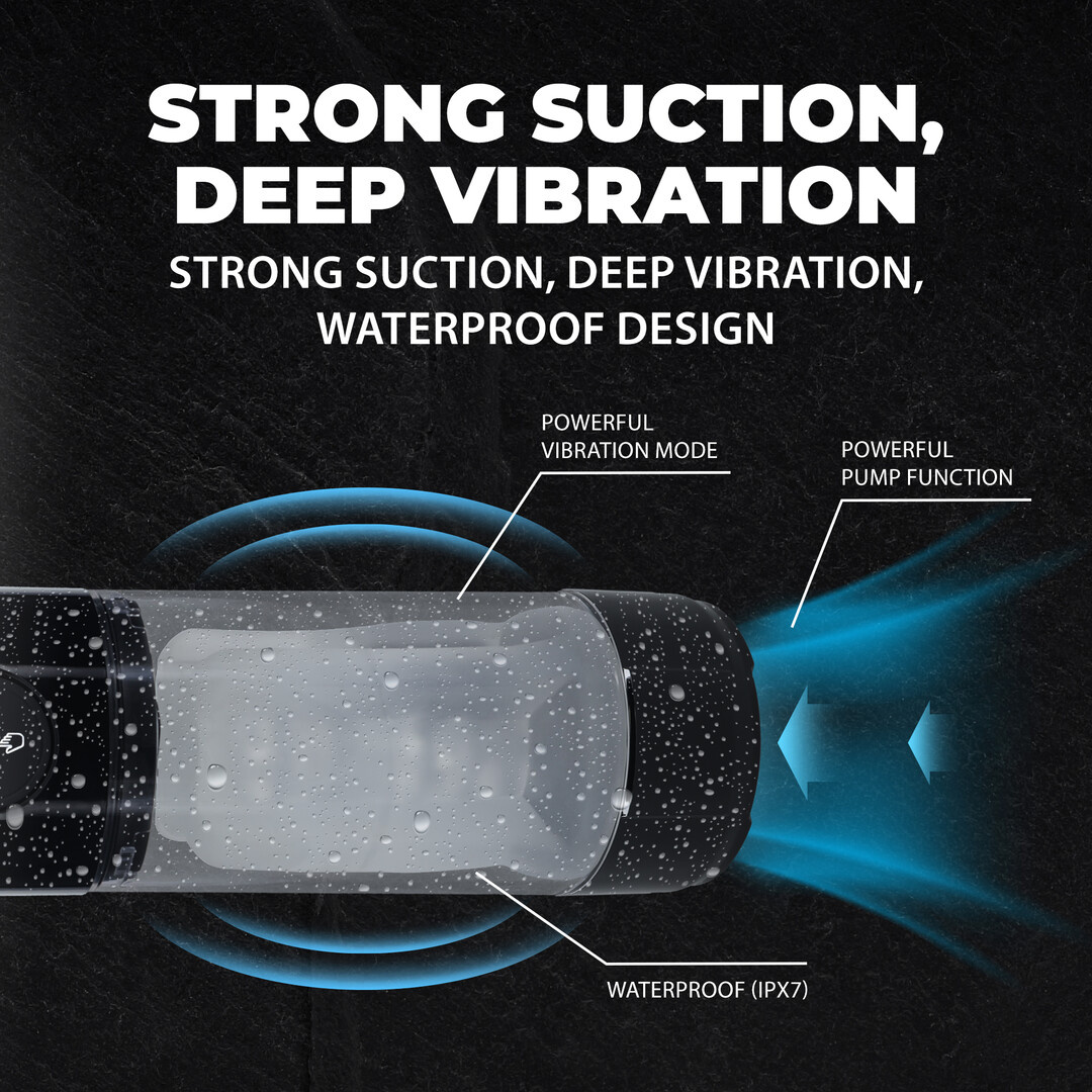 TechnoThrust - Automatische Waterdichte Masturbator Pomp - Zwart