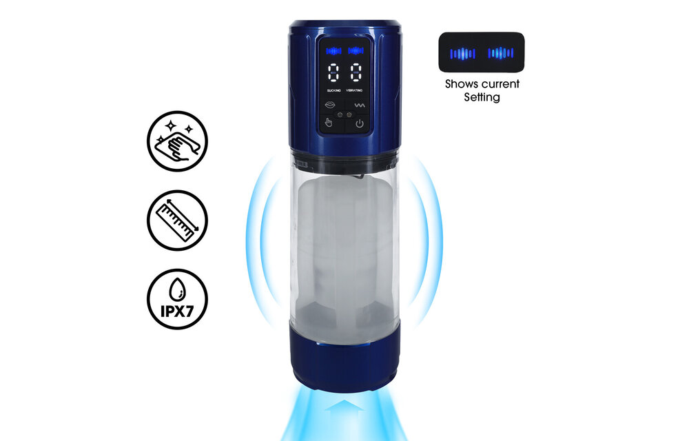 UltraLift - Automatischer wasserdichter Masturbator-Pump - Metallic Blau