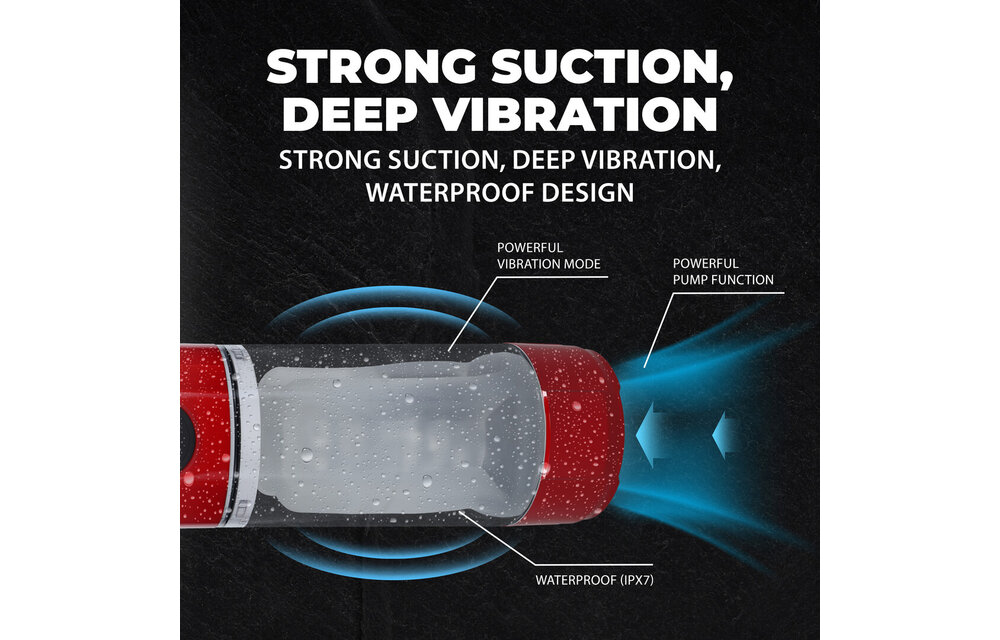 TechnoThrust Automatische wasserdichte Masturbatorpumpe Rot