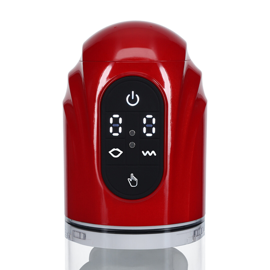 TechnoThrust - Automatic Waterproof Masturbator Pump - Metallic Red