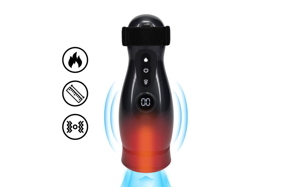 Virtuo - Saug- und Vibrationsmasturbator-Pumpe mit Telefonanschluss - Gun Metal