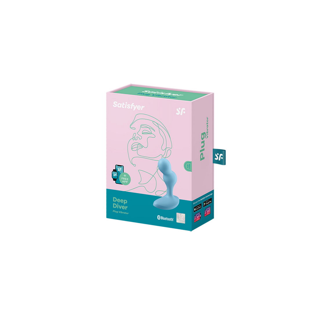 Deep Diver 4,2 cm – Vibrierender Analplug Hellblau