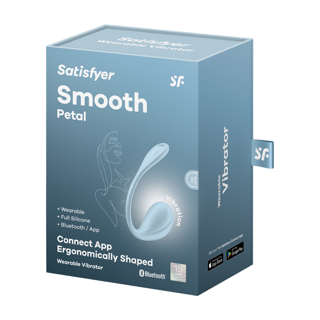Smooth Petal Connect App - Tragbarer Paar-Vibrator - Hellblau