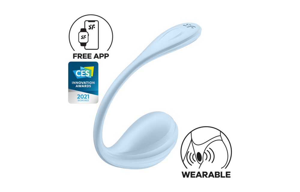 Glad Petal Connect App - Draagbare Koppel Vibrator - Lichtblauw