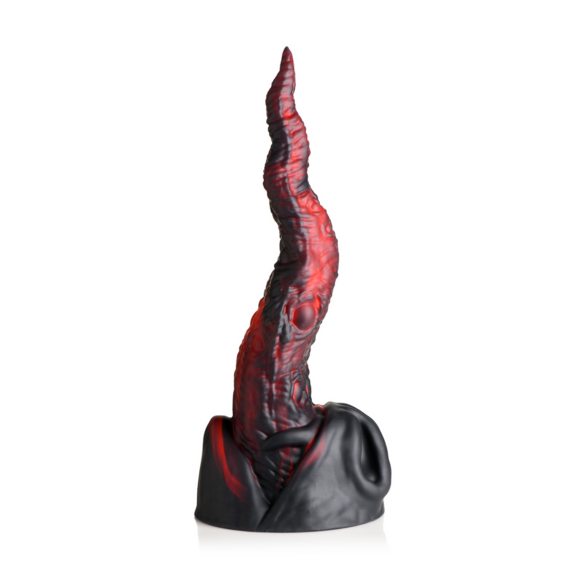 Dragon Tongue Silikondildo 24,4 cm – Rot/Schwarz Premium