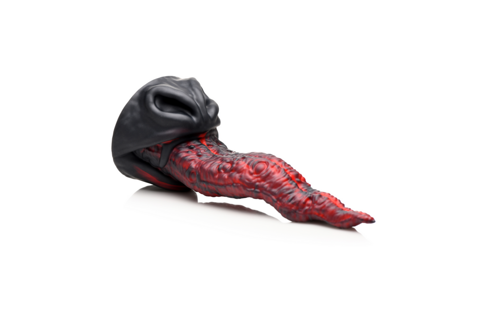 Dragon Tongue Siliconen Dildo 24,4 cm – Rood/Zwart Premium
