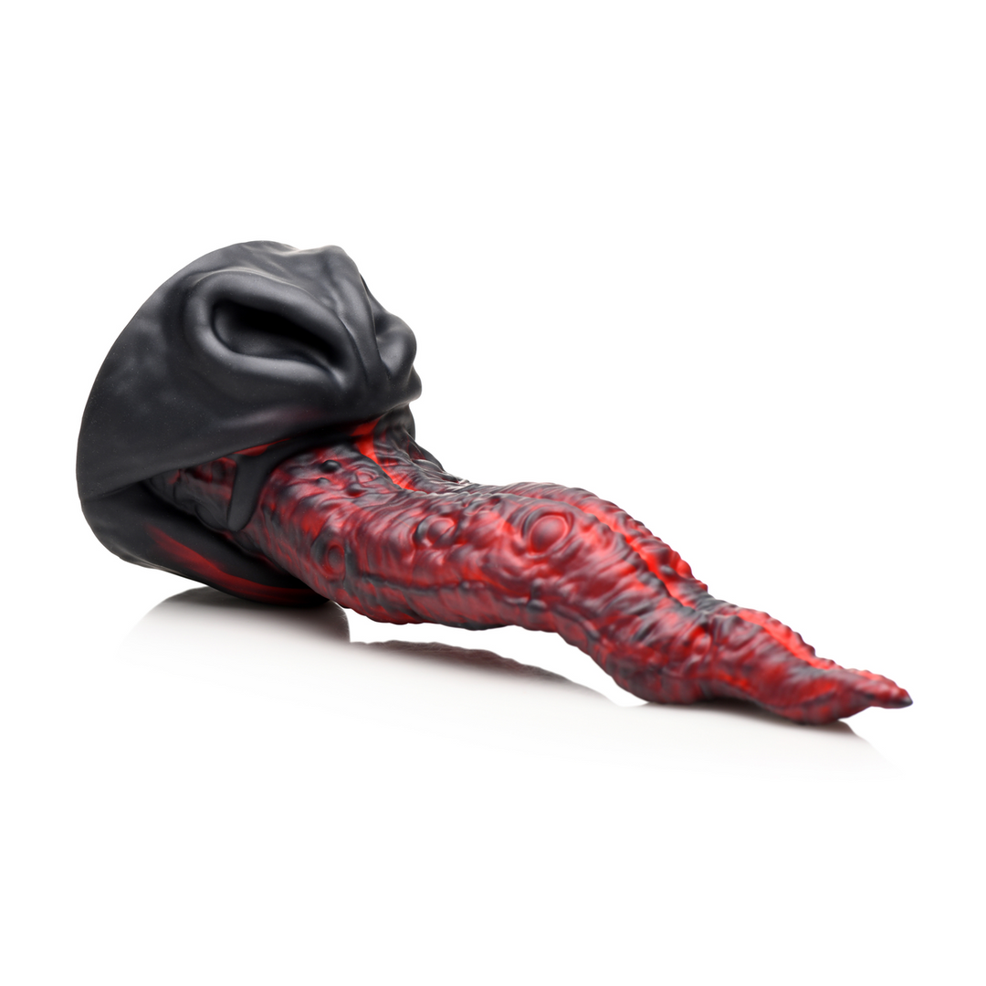Dragon Tongue Silikondildo 24,4 cm – Rot/Schwarz Premium