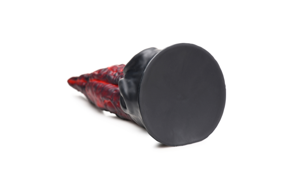 Dragon Tongue Silicone Dildo 24.4 cm – Red/Black Premium