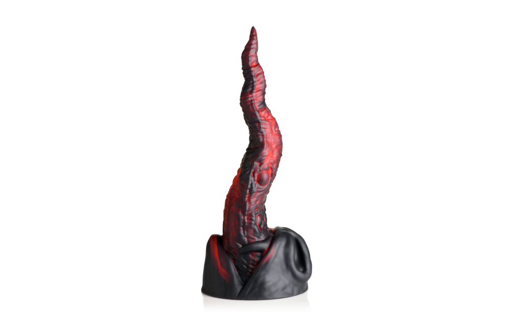 Dragon Tongue Silikondildo 24,4 cm – Rot/Schwarz Premium
