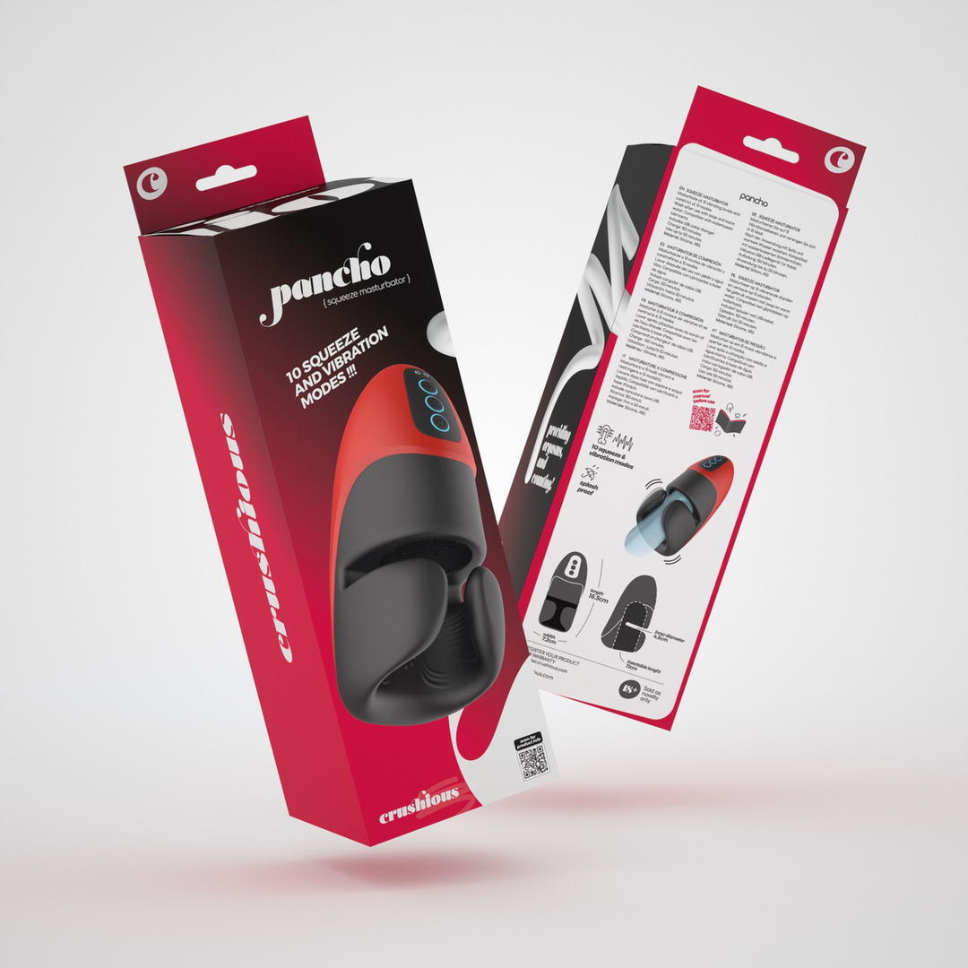 Pancho Rechargeable Masturbator Red - Powerful Vibrations