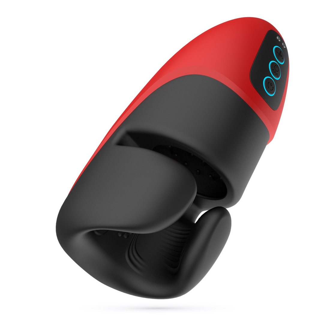 Pancho - Rechargeable Masturbator with Pressure - Red/Black