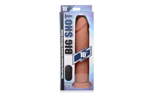 Vibrating Silicone Dildo with Remote Control - 10 / 25,5 cm