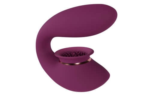 Twitch 3 Rechargeable Vibrator with Suction Cup – Bordeaux Red