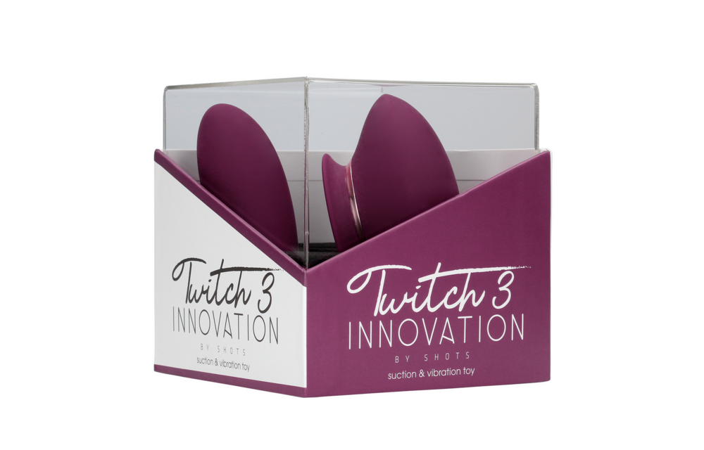Twitch 3 Oplaadbare Vibrator met Zuignap – Bordeauxrood