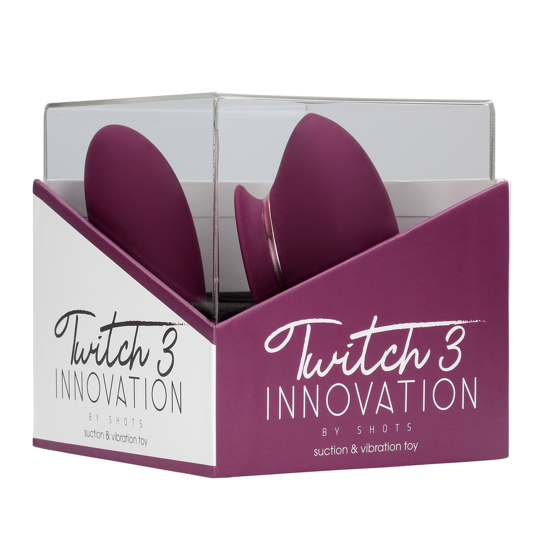 Twitch 3 Rechargeable Vibrator with Suction Cup – Bordeaux Red