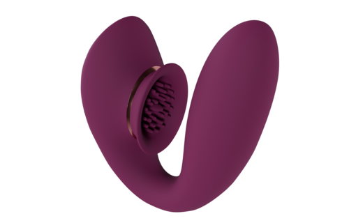 Twitch 3 Rechargeable Vibrator with Suction Cup – Bordeaux Red
