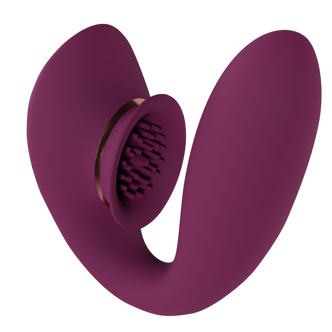 Twitch 3 Oplaadbare Vibrator met Zuignap – Bordeauxrood