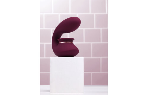 Twitch 3 Rechargeable Vibrator with Suction Cup – Bordeaux Red