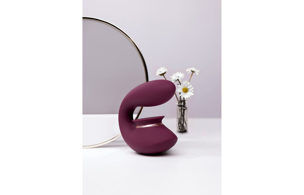 Twitch 3 Wiederaufladbarer Vibrator mit Saugnapf – Bordeauxrot