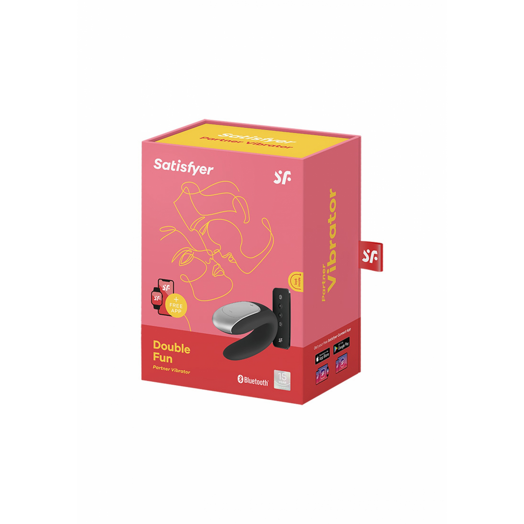 Double Pleasure Partner Vibrator Black – Satisfyer Double Fun
