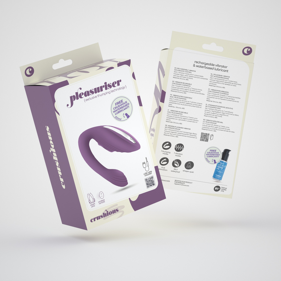 Pleasuriser Paars - Oplaadbare C-vormige Vibrator + Glijmiddel