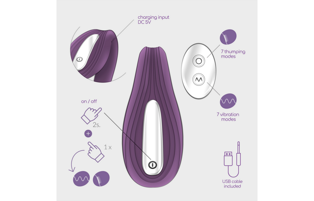 Pleasuriser - Rechargeable Vibrator with Waterbased Lubricant - 1.7 fl oz / 50 ml - Purple