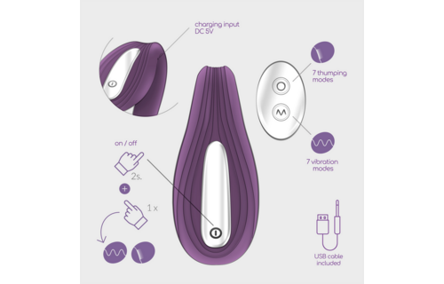 Pleasuriser Purple - Rechargeable C-shaped Vibrator + Lubricant