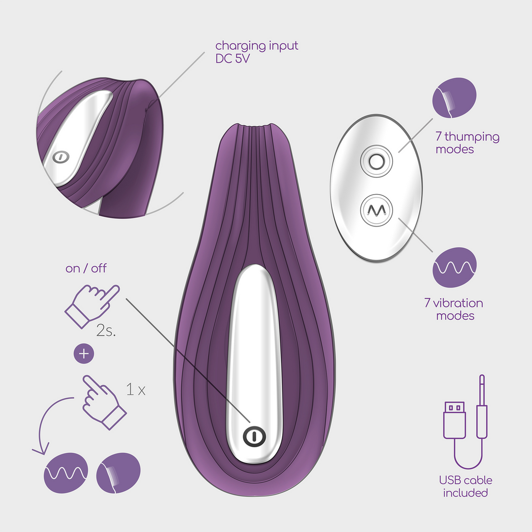 Pleasuriser Lila – Wiederaufladbarer C-förmiger Vibrator + Gleitmittel