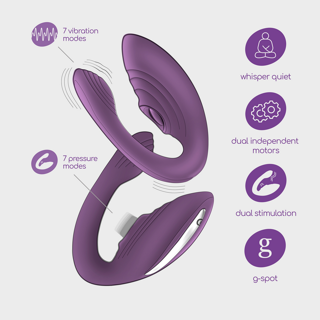 Pleasuriser Purple - Rechargeable C-shaped Vibrator + Lubricant