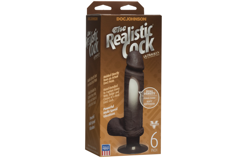 Ultra-realistic Vibrating ULTRASKYN Dildo – 18 cm Brown